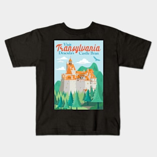 Travel Poster Transylvania, Bran castle, Dracula 1 Kids T-Shirt